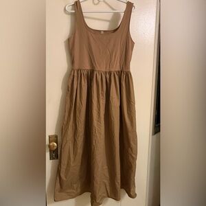 Uniqlo Strapless Tan Dress